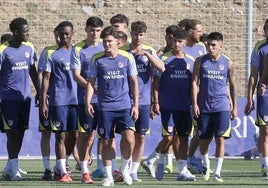 Primer entrenamiento del Atlético de Madrid en Los Ángeles de San Rafael