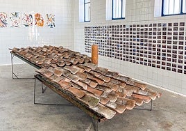 Algunas obras expuestas en Monzón.