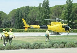 Base aérea de extinción de incendios de la localidad vallisoletana de Quintanilla de Onésimo, en una imagen de archivo.