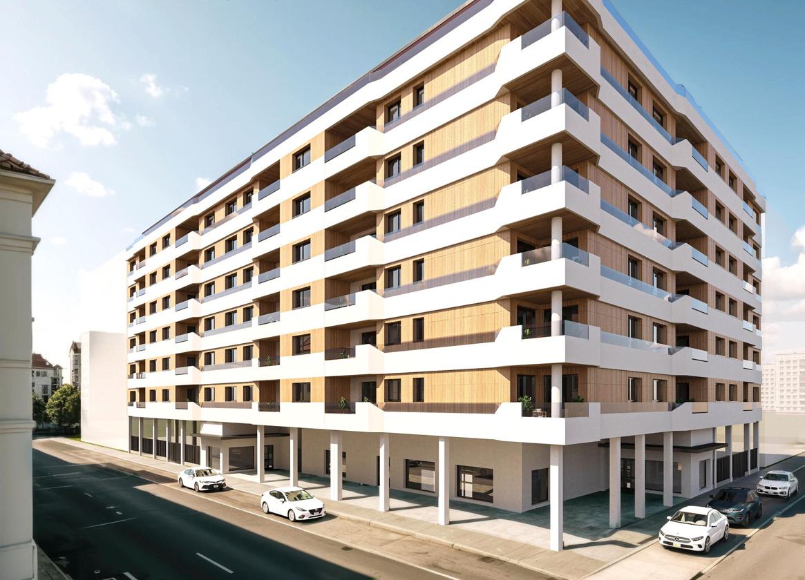 Infografía del residencial Lubens Farnesio de 80 viviendas.