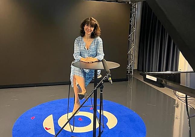 Sara Alonso en la sede de la Unión Europea de Radiodifusión en Ginebra