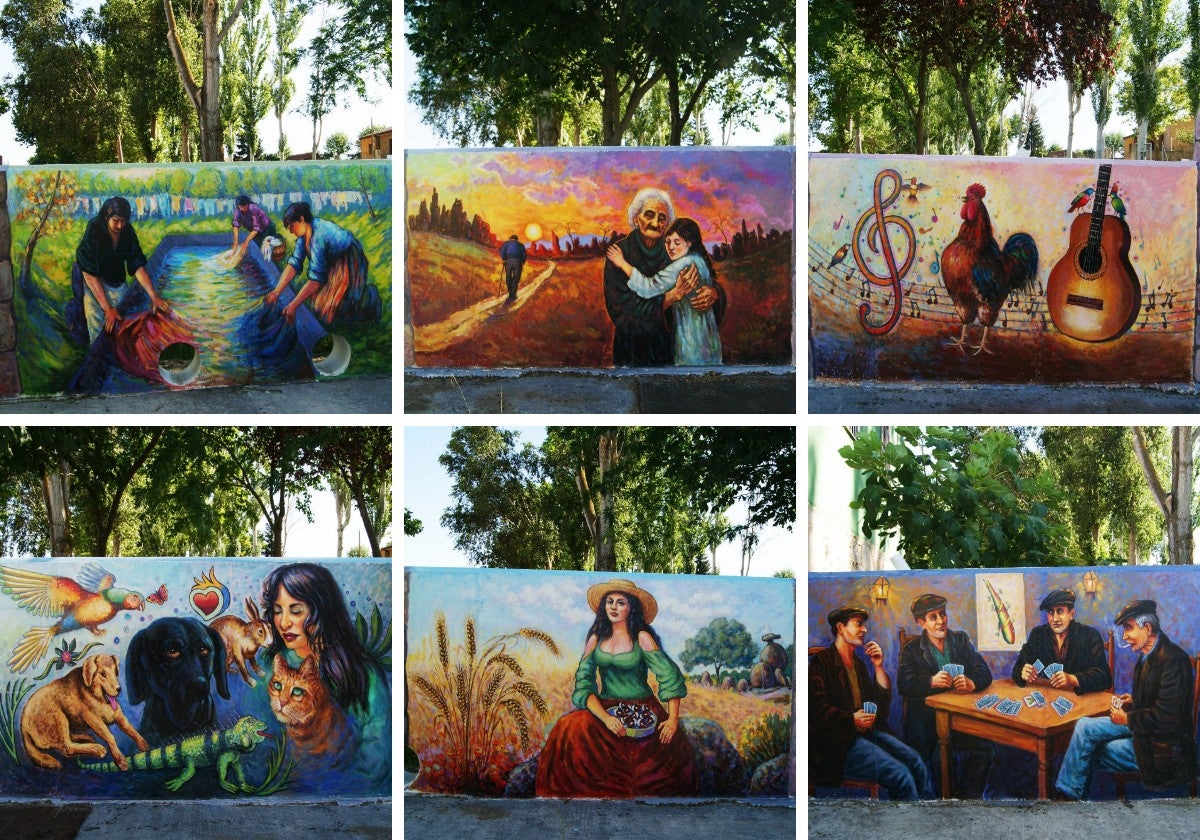 Los seis murales inaugurados en Zarzuela del Monte.