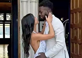 Iñaki Williams y Patricia Morales, el día de su boda.