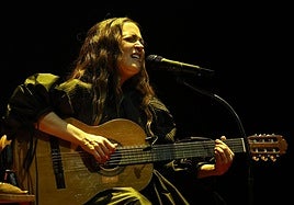 Natalia Lafourcade, durante un concierto en Madrid.