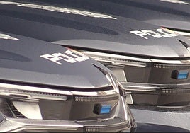 Vehículos de la Policía Nacional en Valladolid.