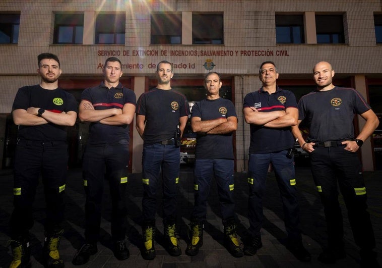 Pablo Sanz, Álvaro Mota, Daniel Valladares, Rubén de Lera, Ignacio Collado y Julio Herrero, en el parque de Delicias.