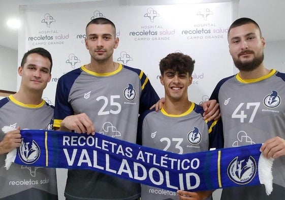 De izquierda a derecha: Jorge Serrano, Rares Fodorean, Álex Díaz y Stjepan Jozinovic. Nuevos fichajes del Recoletas Atlético Valladolid.