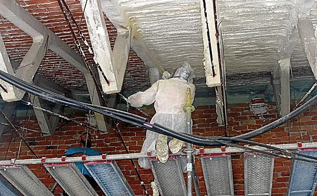 Obras en un verano anterior en el instituto Andrés Laguna de la capital segoviana.