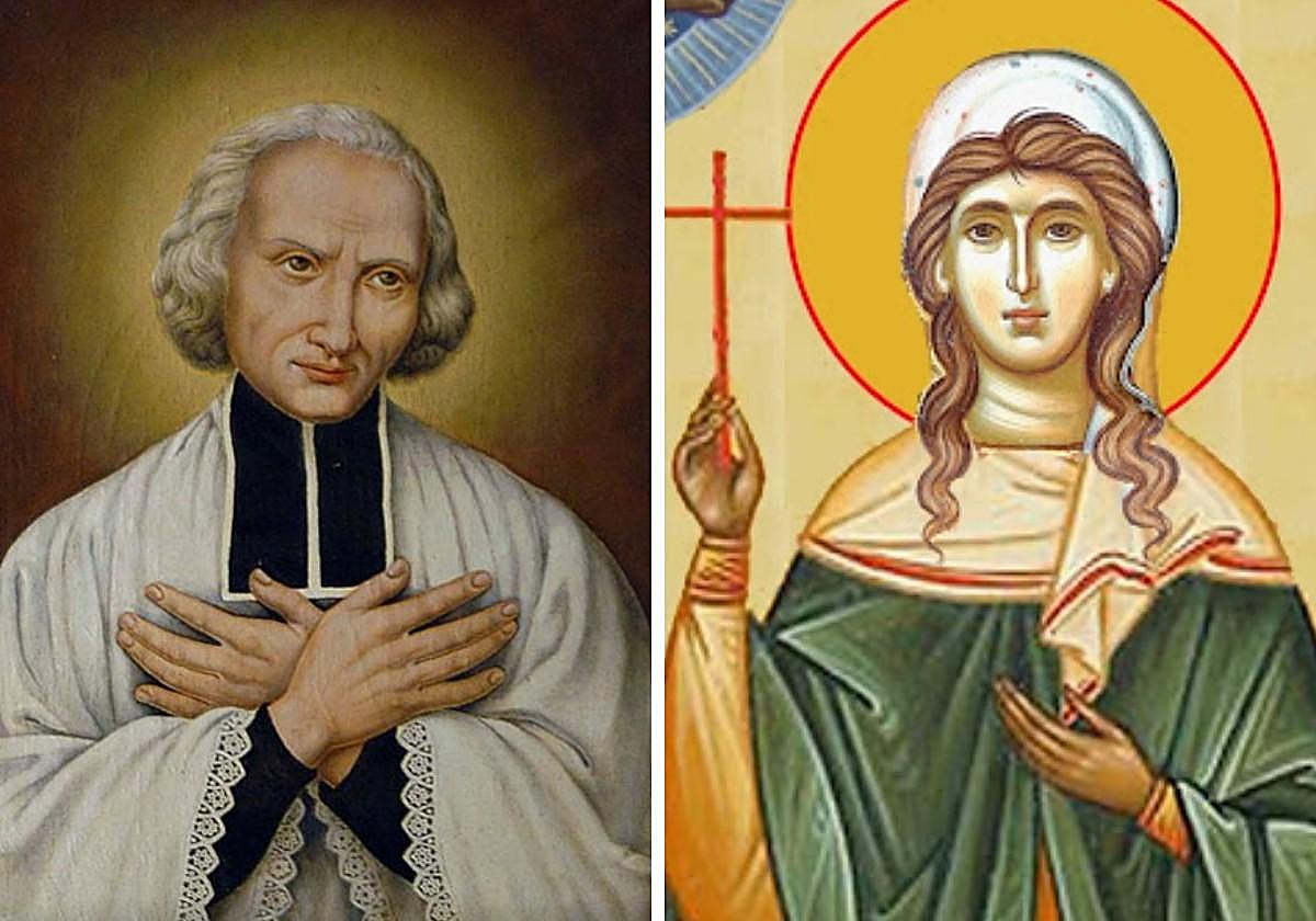 San Juan María Vianney y Santa Violeta de Persia.
