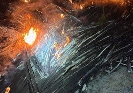 Incendio del cable de cobre.