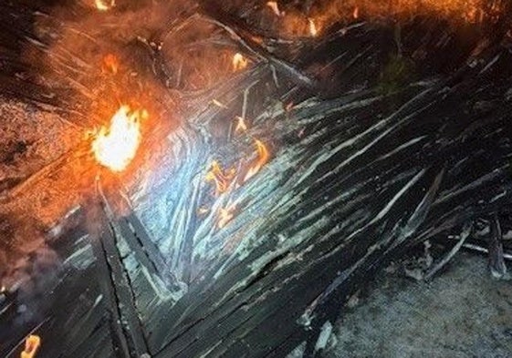 Incendio del cable de cobre.