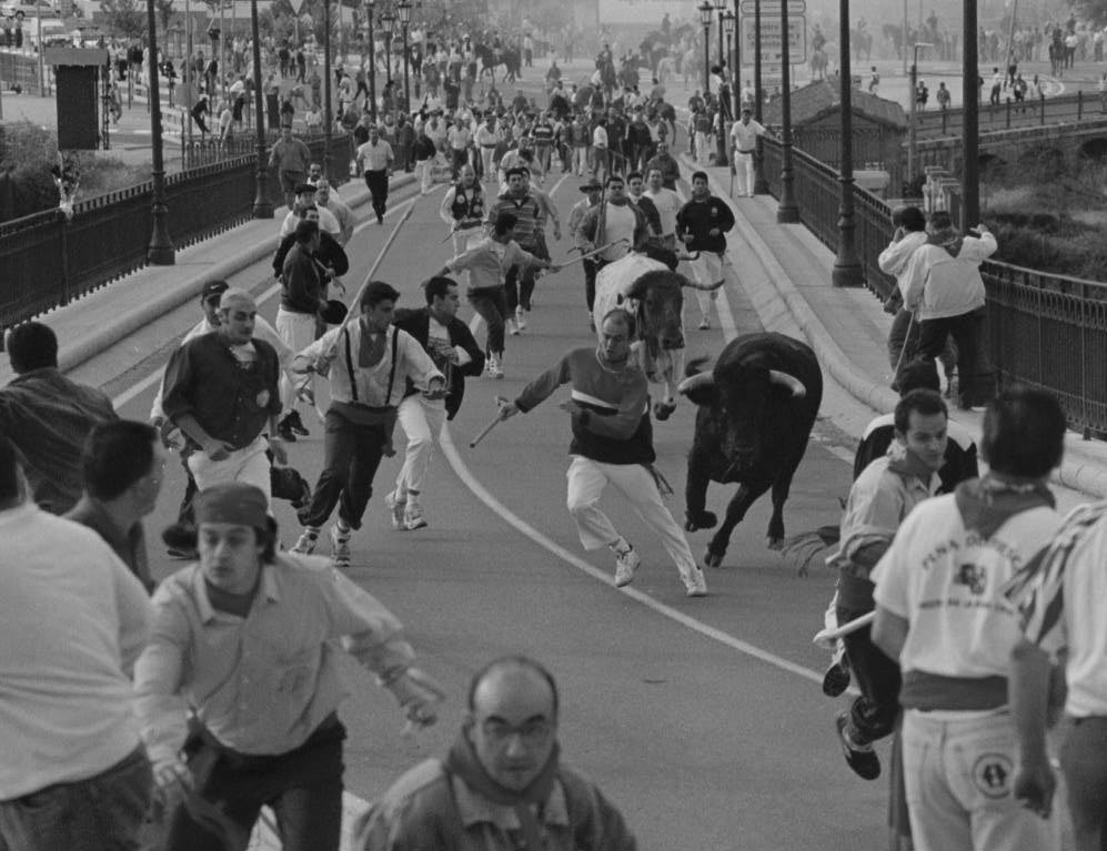 Encierro por las calles de Tordesillas. 15 de septiembre de 1997.