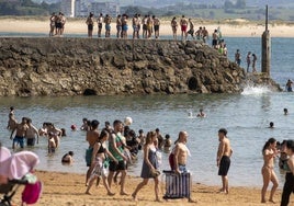 Playa en Santander, durante este verano.