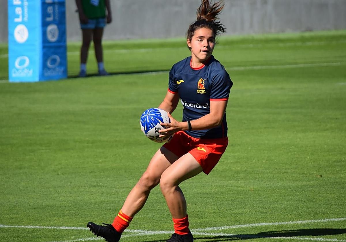 Irati Clavero en un partido con la Selección Española sub18.