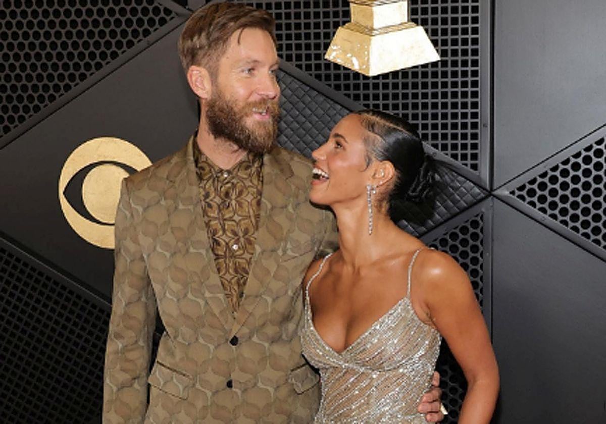 Calvin Harris con su esposa Vick Hope, en una imagen de archivo.