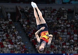 Carlos del Ser, en pleno ejercicio.