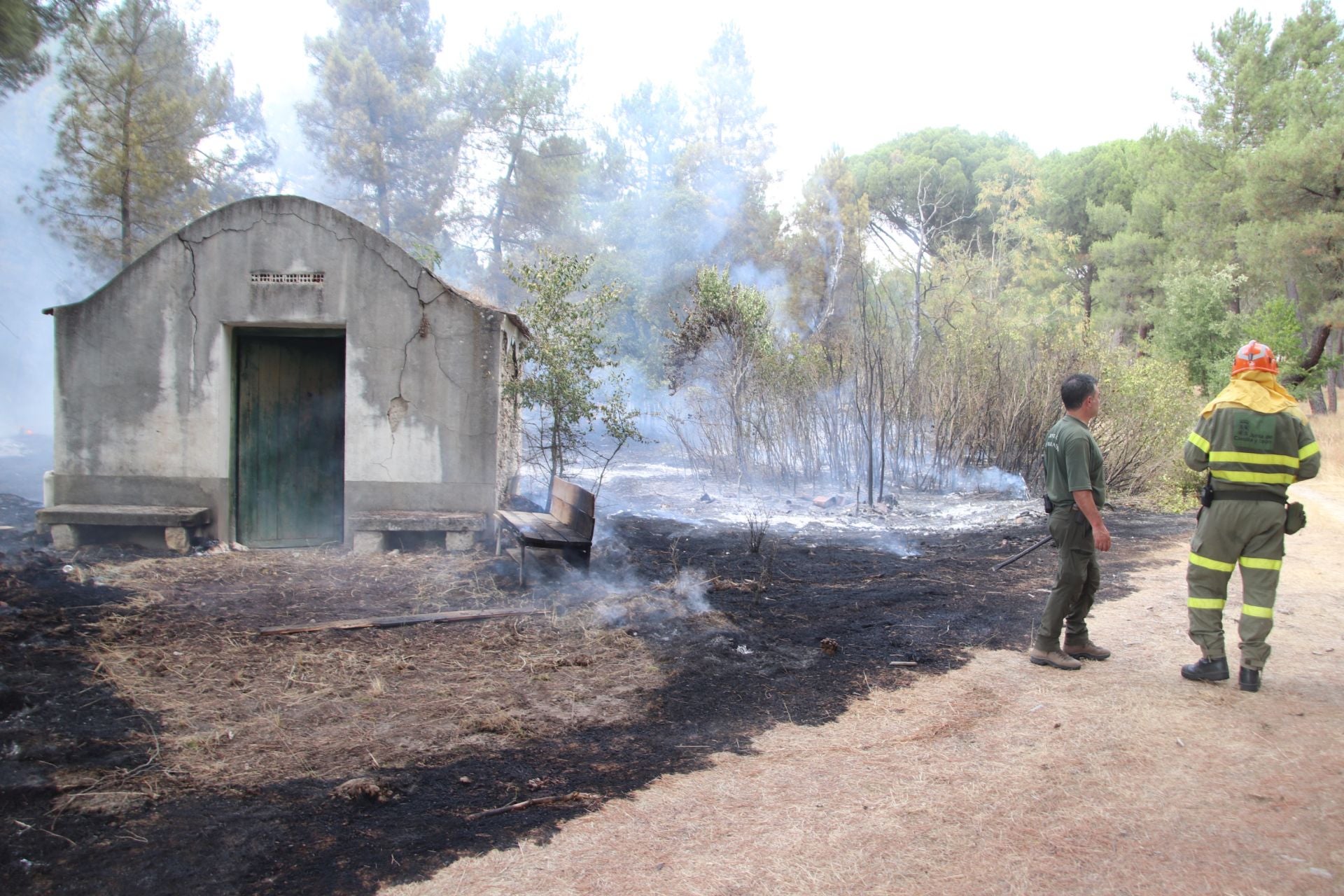 Fotos del incendio en Cuéllar junto al río Cega