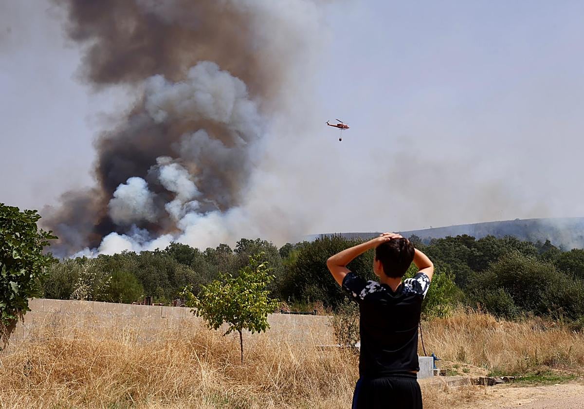 Incendio en Cubo de Benavente este lunes por la mañana.