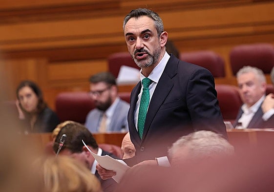 David Hierro, durante un pleno de las Cortes.