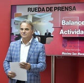 Máximo San Macario, antes de su rueda de prensa de balance de actividad.