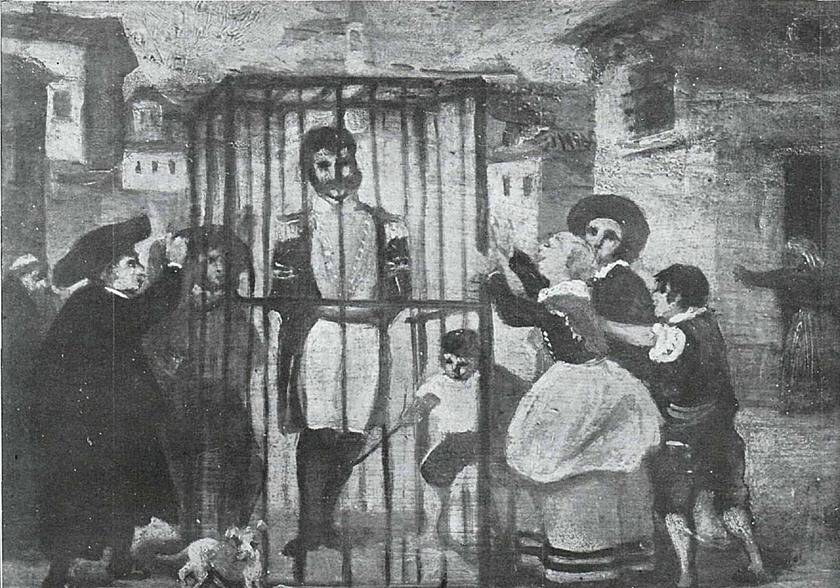 Recreación del suplicio del Empecinado en un dibujo de 1925.