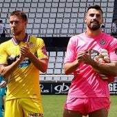 Tomeo y Guilherme, al término del choque ante el Burgos el pasado sábado.