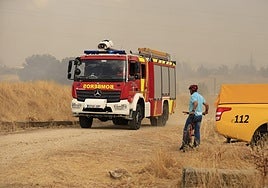 Una dotación de bomberos en una imagen de archivo.