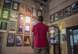 Un hombre observa una exposición del museo Rodera Robles de Segovia.