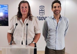 Clara Martín y Miguel Merino, en rueda de prensa.