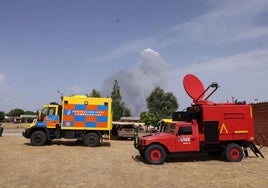 Puesto de mando del incendio de Molezuelas, en Zamora.