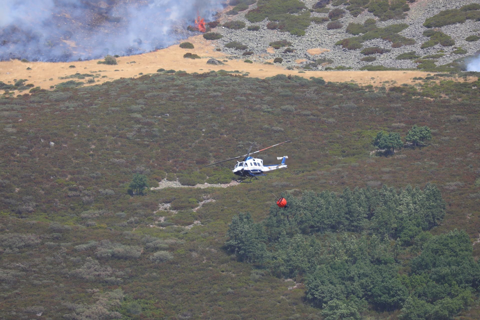El fuego, de cerca en Peña Carazo, en la Montaña Palentina