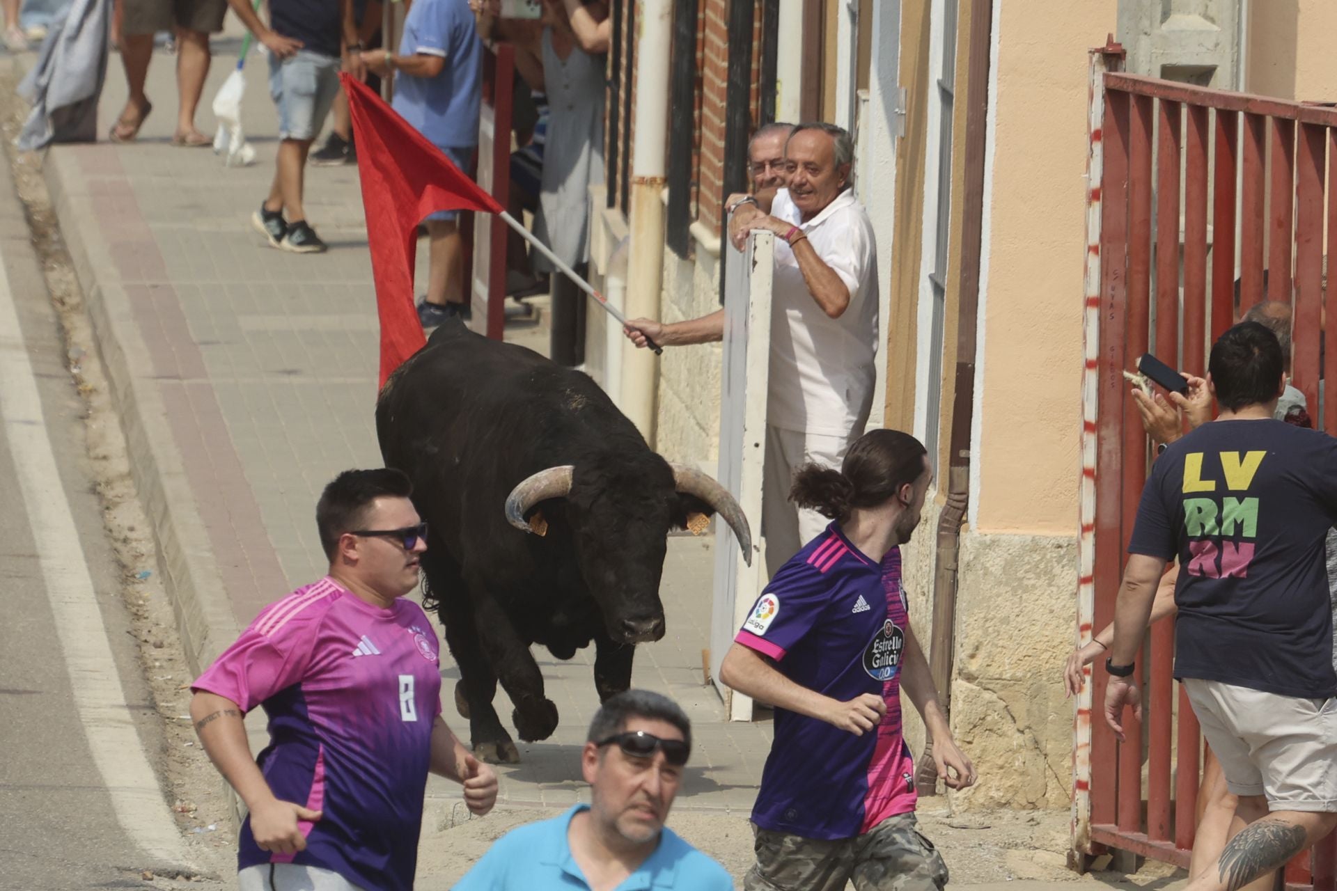 Encierro del domingo en las fiestas de Rueda