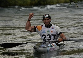 David Llorente, en el momento del triunfo.