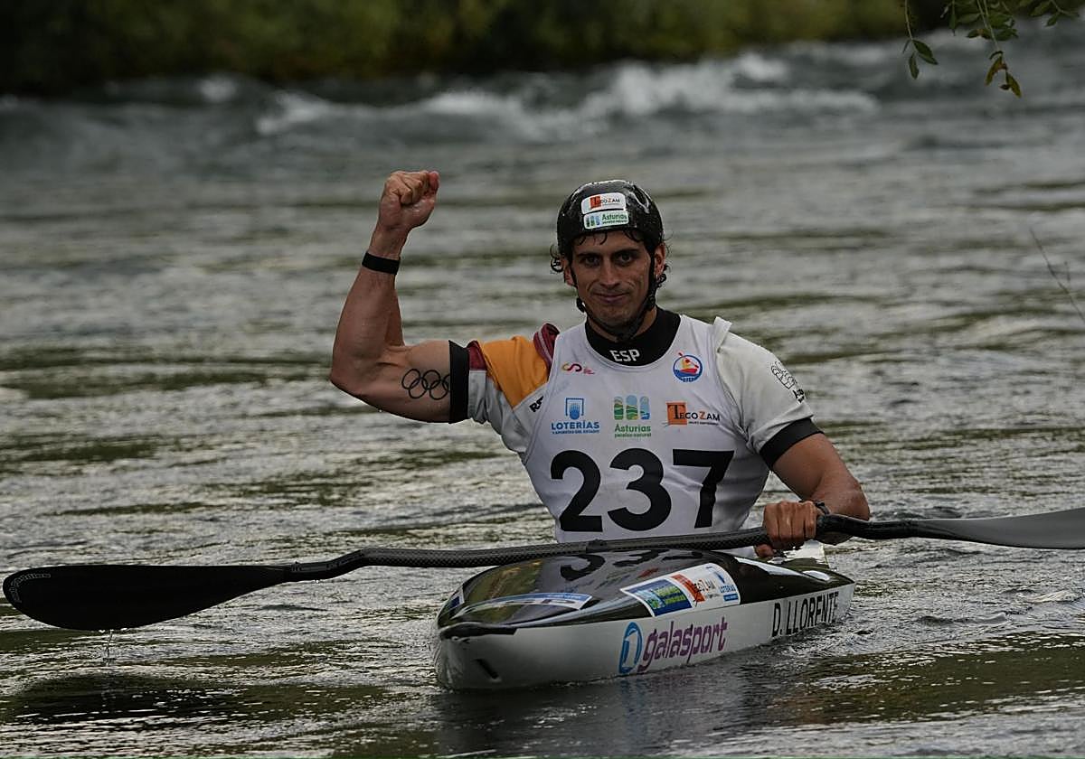 David Llorente, en el momento del triunfo.