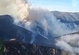 Incendio de Degaña esta mañana.