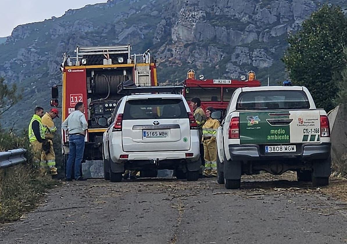 Retén de trabajo en la Montaña Palentina.