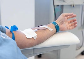 Imagen de archivo de una donación de sangre.