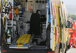 Ambulancia en la N-110.