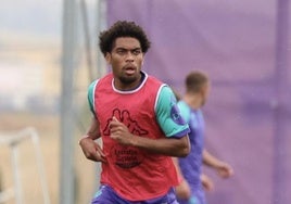 Ponceau, este lunes en el entrenamiento del Real Valladolid.