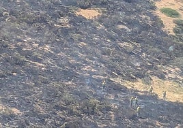 Zona en la que resultó herido el peón que trabajaba en la extinción del incendio.