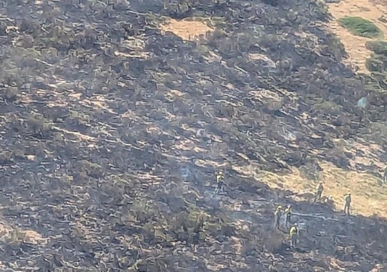 Zona en la que resultó herido el peón que trabajaba en la extinción del incendio.