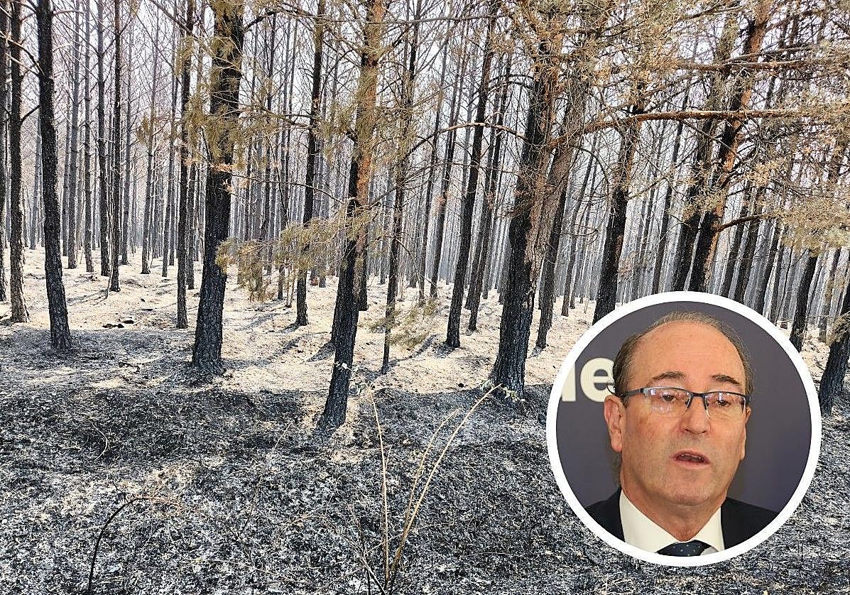 Incendio en la comarca de Guardo. En el círculo, José Ignacio Carrasco.