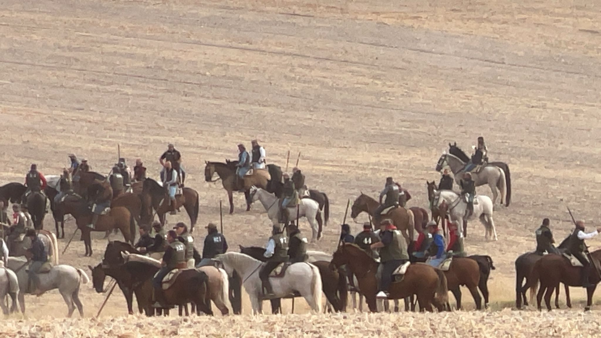 Fotos del tramo por el campo del primer encierro de Cuéllar