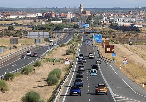 Estado de la A-6 la tarde del domingo a la altura de Tordesillas.