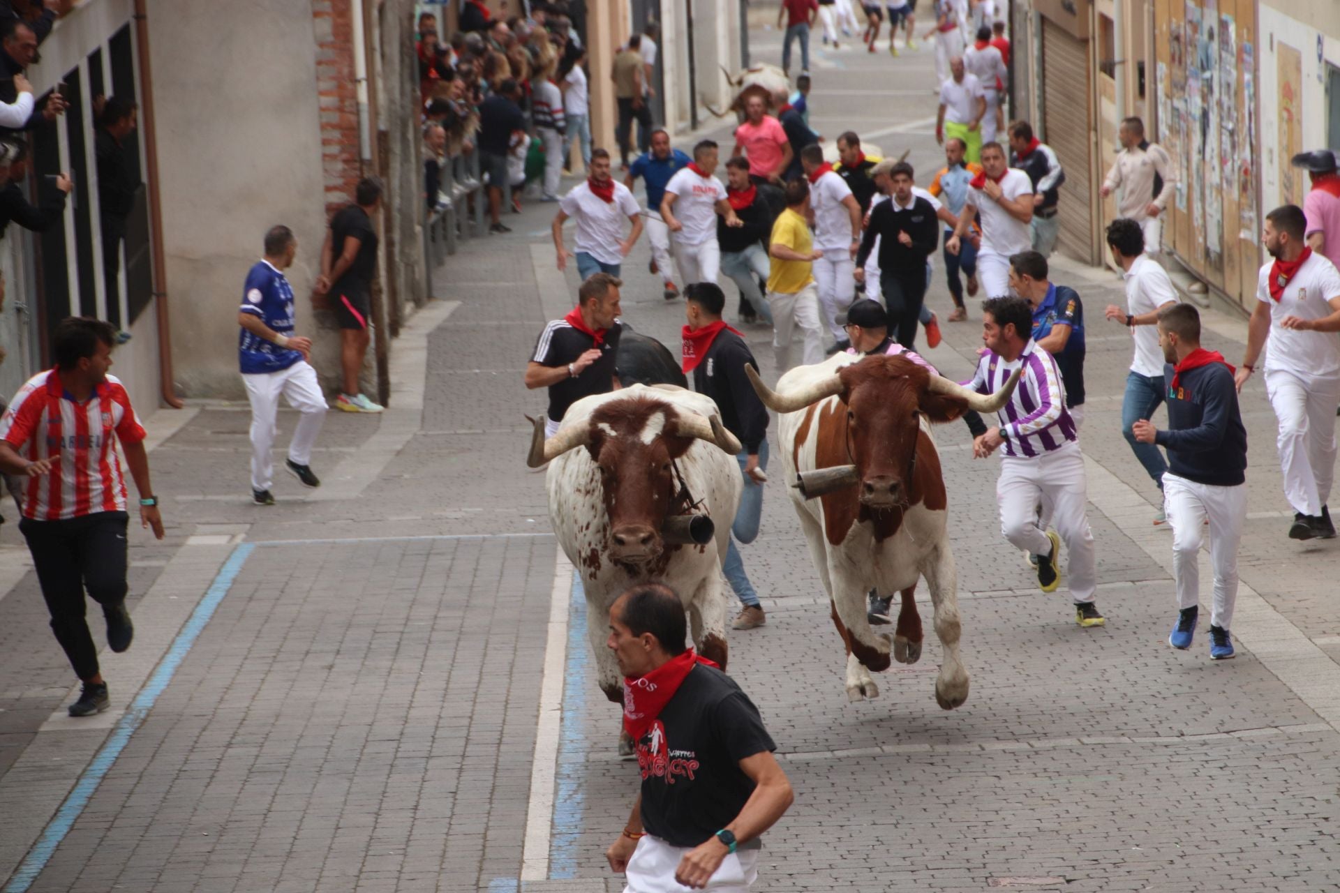 Fotos del tramo urbano del primer encierro de Cuéllar