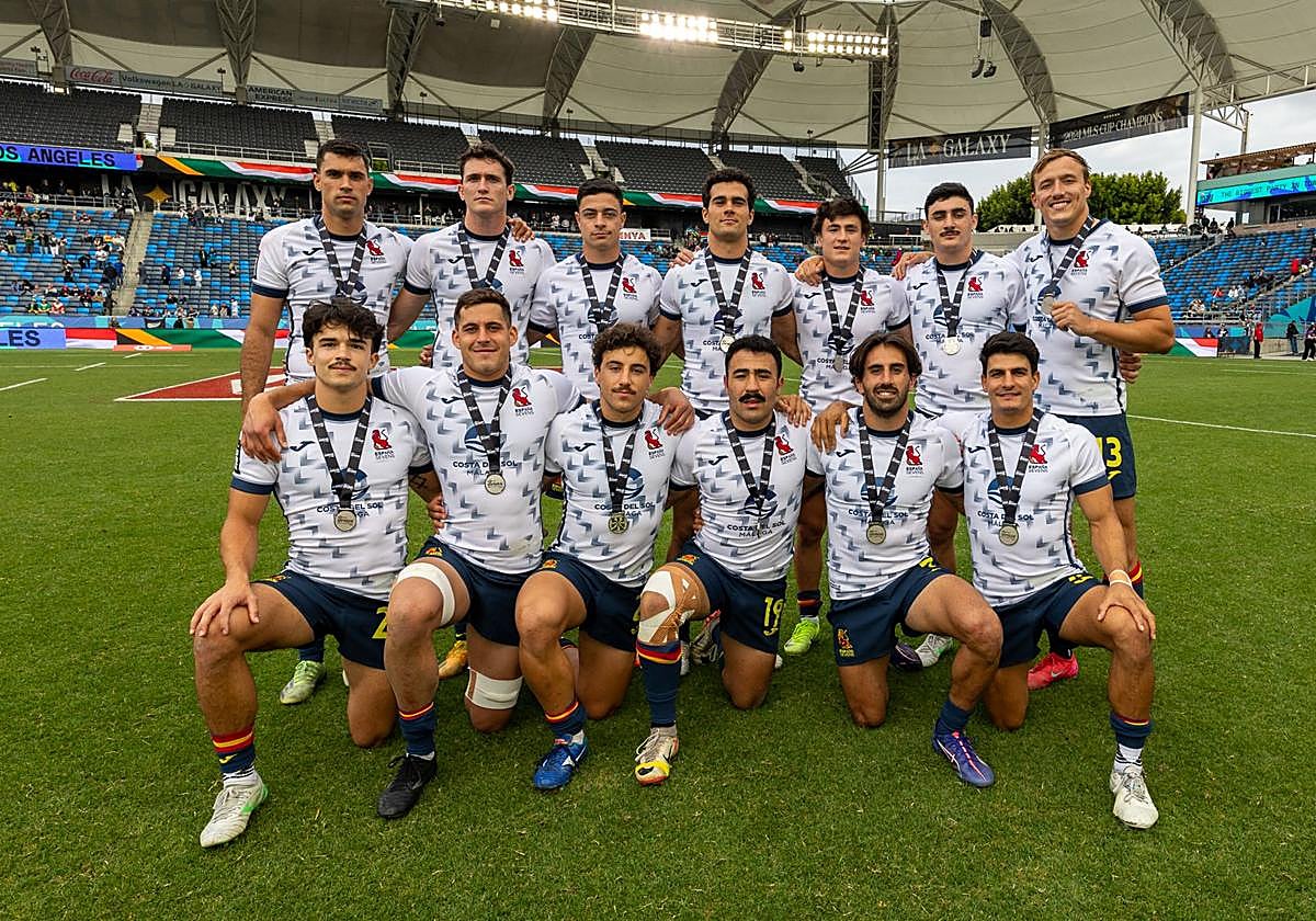 El equipo nacional de rugby 7, en su participación en Los Angeles.