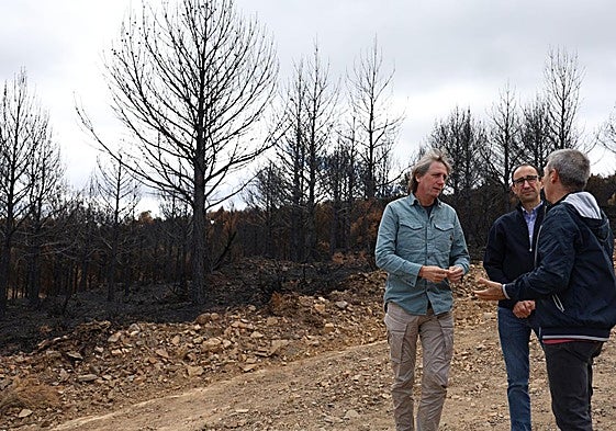 Carlos Martínez visitó zonas afectadas por el fuego en La Alberca.