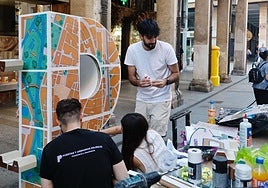 Así han quedado las esculturas en forma de P del concurso de San Antolín