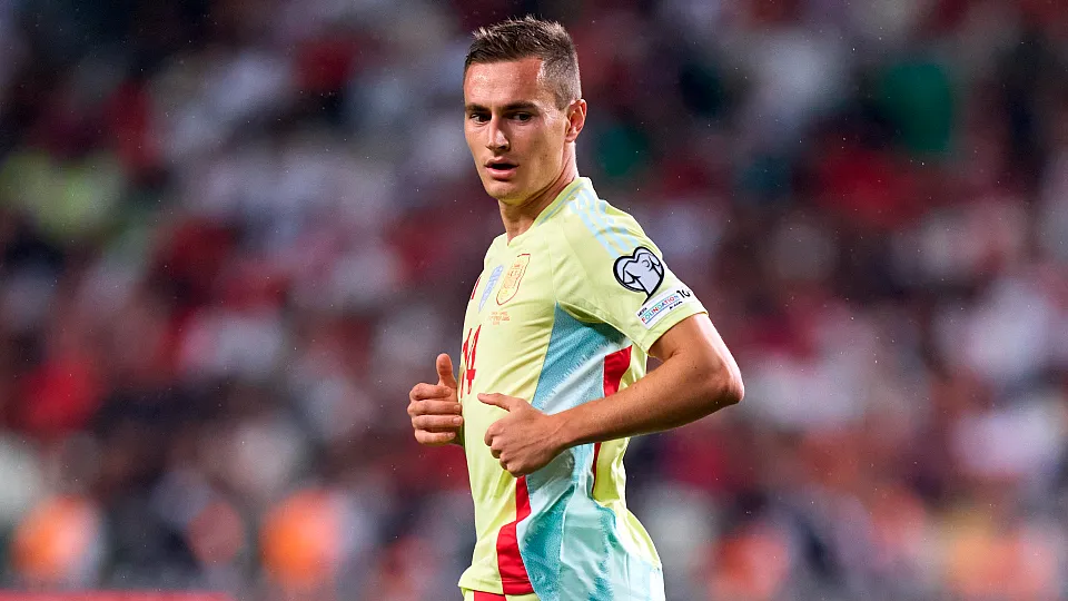 Jorge de Frutos, durante el partido de su debut con España.
