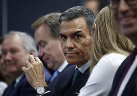 Pedro Sánchez, durante la mañana de este lunes en el foro 'España, vanguardia de la industria verde'.